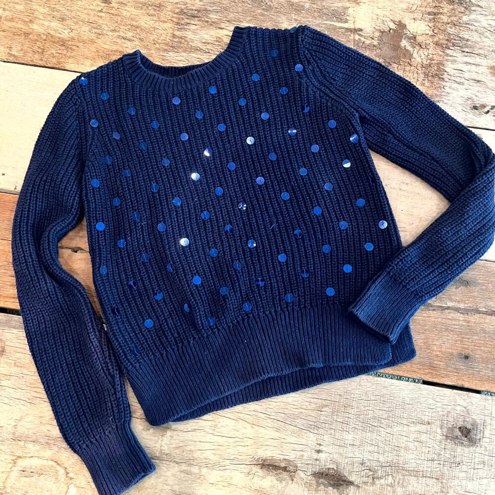 Gap Girls Navy Sequin Sweater XL 12